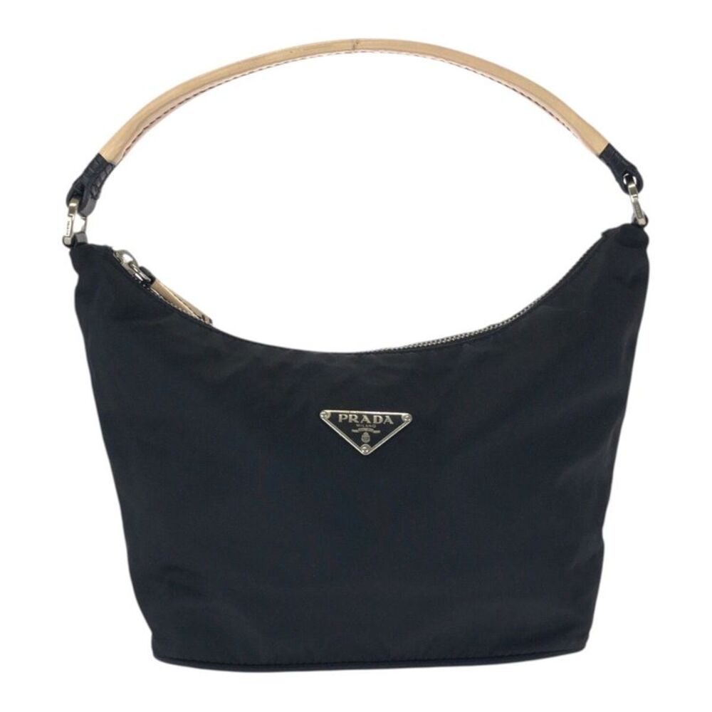 Prada Nylon Tessuto Logo Plate Handbag